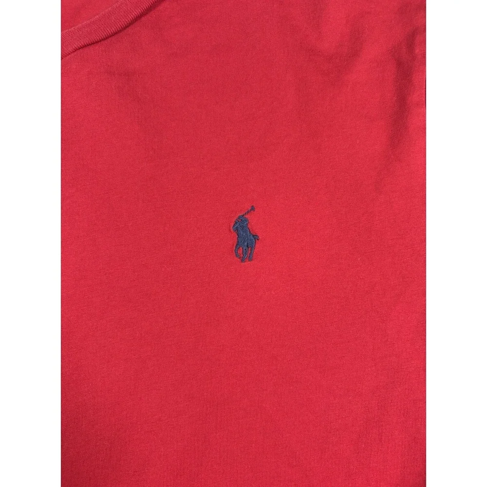 Polo Ralph Lauren T Shirt Lot 2 Mens Medium Red Crew Neck V Neck Pony Logo Tee